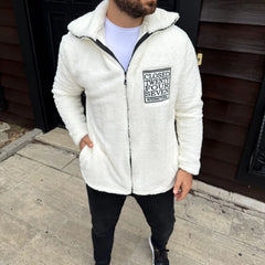 Erkek Polar Fermuarlı Sweatshirt – Kapüşonsuz, Cepli, Yumuşak Dokulu, Oversize Rahat Kalıp, Kışlık Sıcak Tutan Fermuarlı Üst - Varsayılan