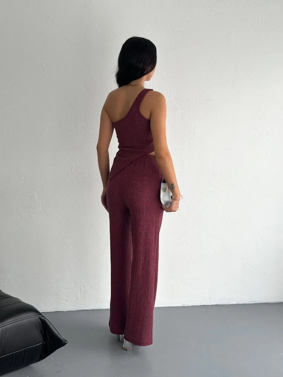 Asimetrik Crop Pantalon ikili Takım - Varsayılan