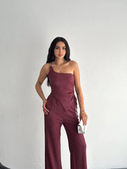 Asimetrik Crop Pantalon ikili Takım - Varsayılan