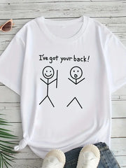 Kadın Beyaz "I've Got Your Back" Grafik Tişört - Varsayılan