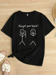 Kadın Beyaz "I've Got Your Back" Grafik Tişört - Varsayılan