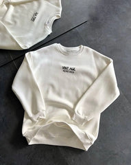Bisiklet Yaka Üç İplik Baskılı Oversize SweatShirt - Varsayılan