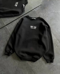 Bisiklet Yaka Üç İplik Baskılı Oversize SweatShirt - Varsayılan