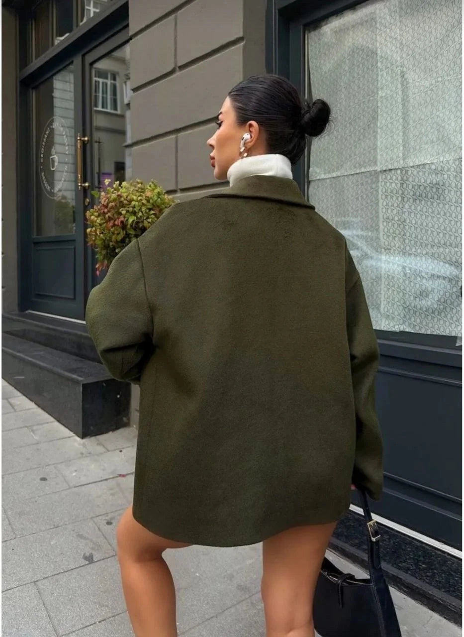 Kaşe Kaşmir kumaş cep ve çıt çıt düğme detay Bleazer pinterest ceket mont - Varsayılan