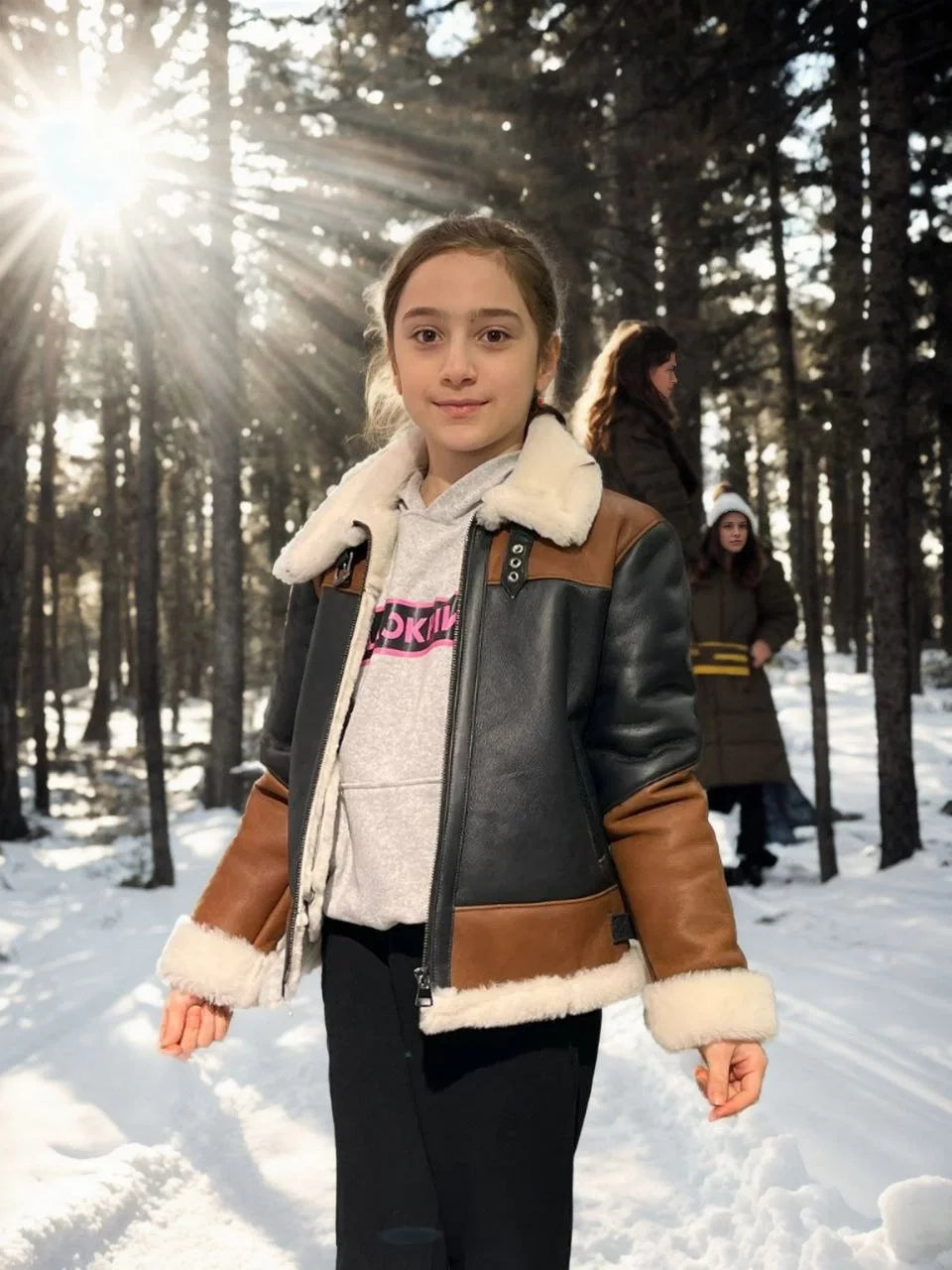 Çocuk Yakalı Parçalı Kürk - Varsayılan