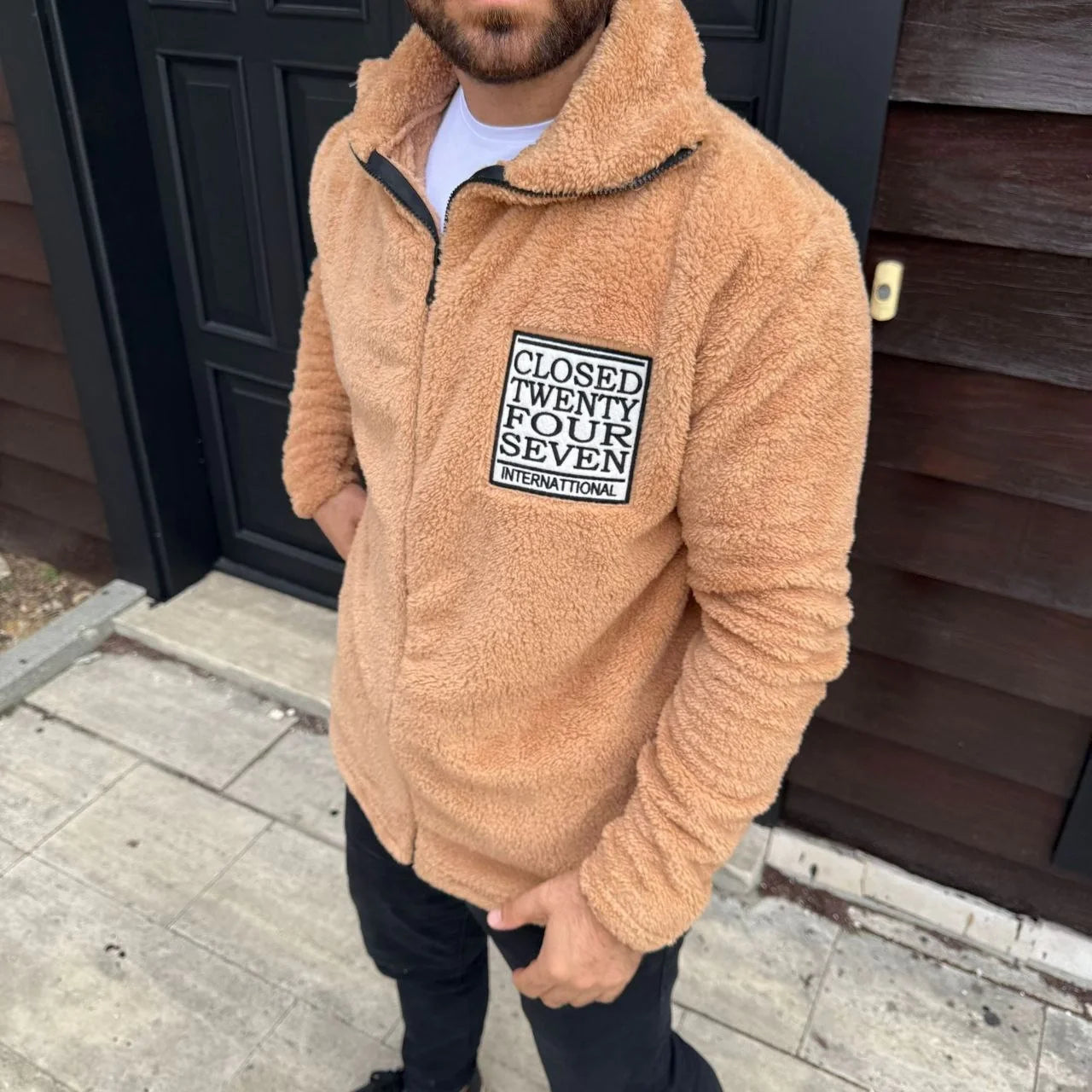 Erkek Polar Fermuarlı Sweatshirt – Kapüşonsuz, Cepli, Yumuşak Dokulu, Oversize Rahat Kalıp, Kışlık Sıcak Tutan Fermuarlı Üst - Varsayılan