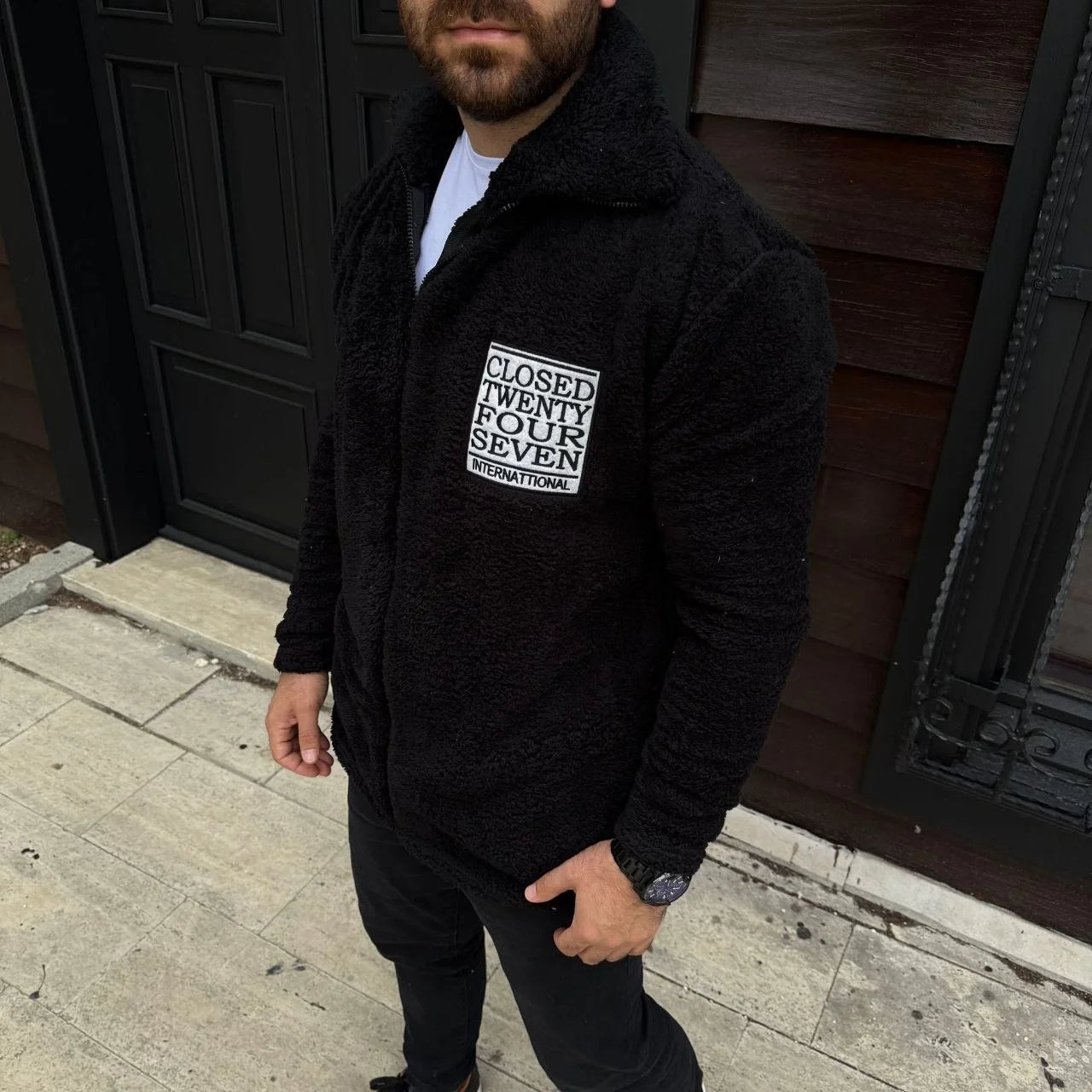 Erkek Polar Fermuarlı Sweatshirt – Kapüşonsuz, Cepli, Yumuşak Dokulu, Oversize Rahat Kalıp, Kışlık Sıcak Tutan Fermuarlı Üst - Varsayılan