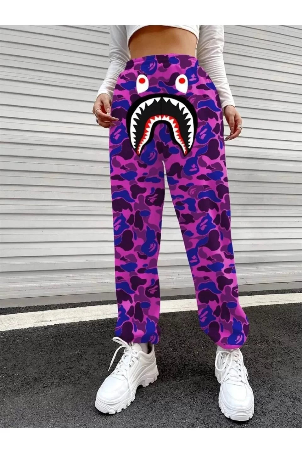Unisex Pubg Bape x Shark Eşofman Altı - Varsayılan