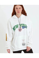 Kadın Baskılı Kapüşonlu Sweatshirt - Varsayılan