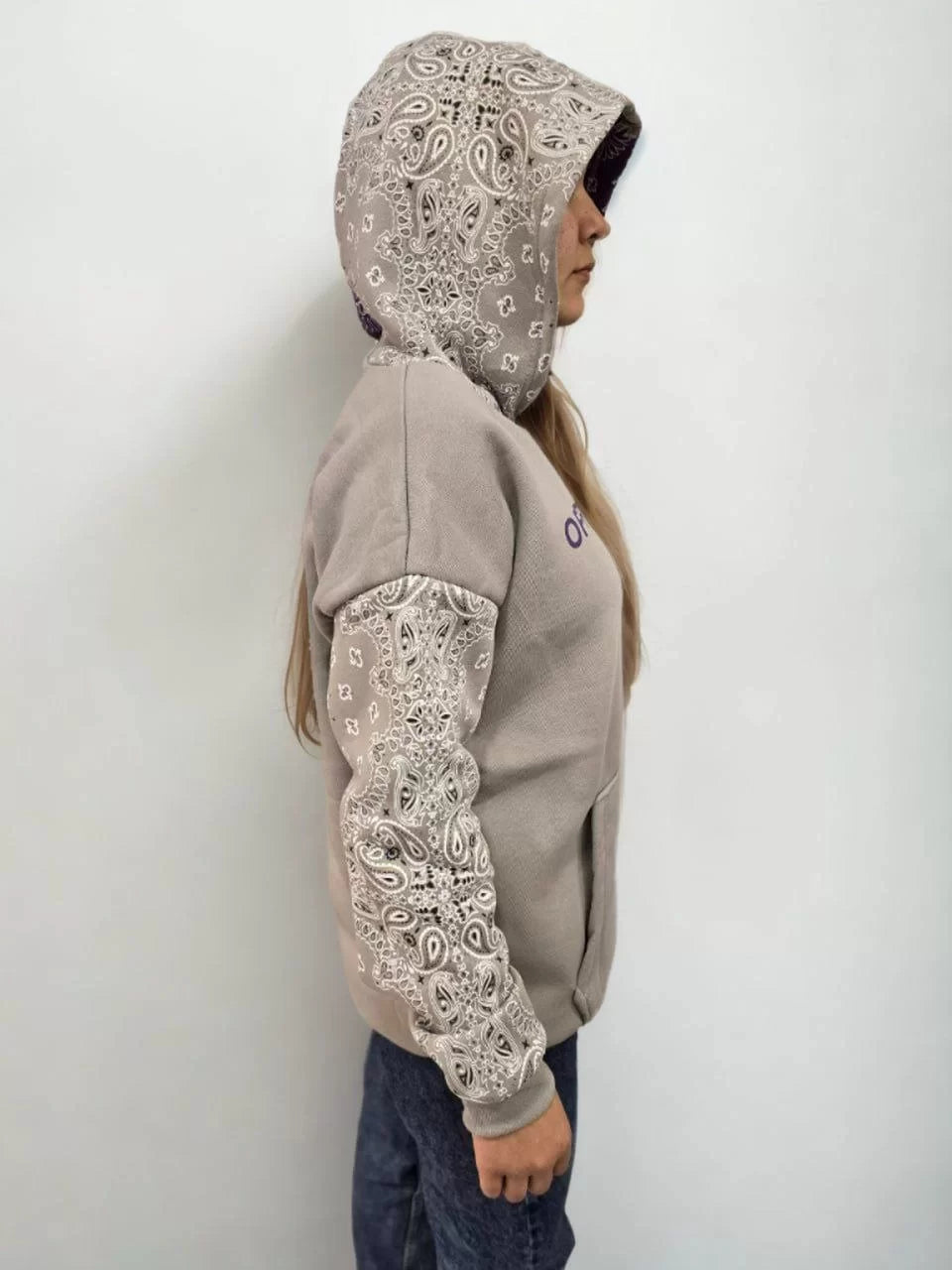 Kadın Baskılı Kapüşonlu Sweatshirt - Varsayılan