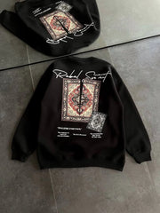 Kadın Bisiklet Yaka Baskılı SweatShirt - Varsayılan