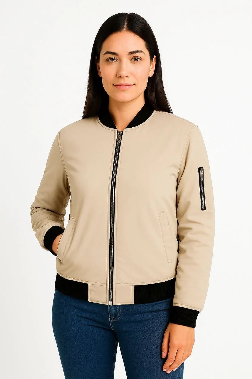 Kadın Bomber Mont Ceket – Fermuarlı, Kapitone İçi Astarlı, Su İtici Kumaş, Regular Fit, Yandan Cepli, Günlük Bahar & Kış Şık Rahat Stil - Varsayılan
