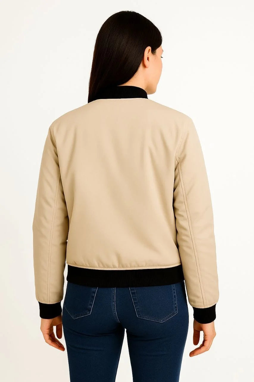 Kadın Bomber Mont Ceket – Fermuarlı, Kapitone İçi Astarlı, Su İtici Kumaş, Regular Fit, Yandan Cepli, Günlük Bahar & Kış Şık Rahat Stil - Varsayılan