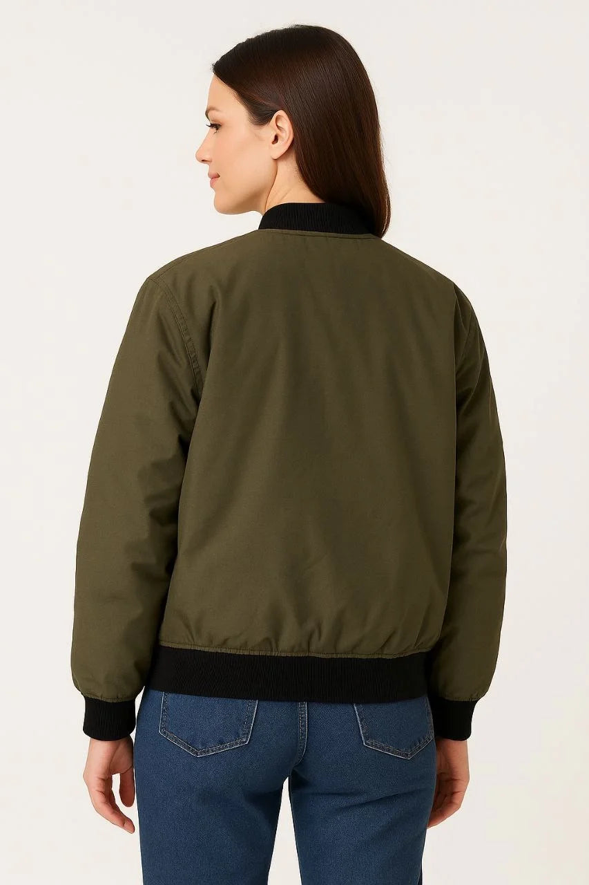 Kadın Bomber Mont Ceket – Fermuarlı, Kapitone İçi Astarlı, Su İtici Kumaş, Regular Fit, Yandan Cepli, Günlük Bahar & Kış Şık Rahat Stil - Varsayılan