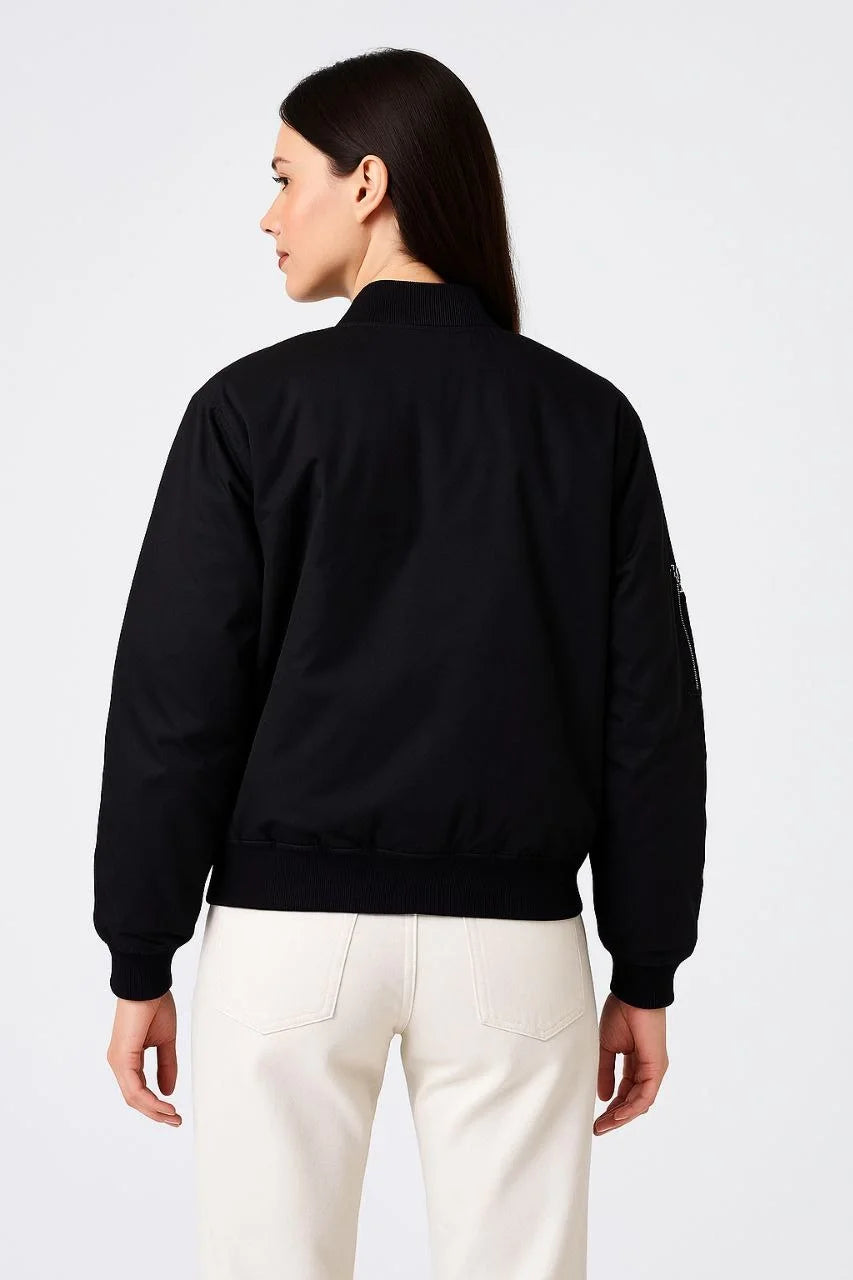 Kadın Bomber Mont Ceket – Fermuarlı, Kapitone İçi Astarlı, Su İtici Kumaş, Regular Fit, Yandan Cepli, Günlük Bahar & Kış Şık Rahat Stil - Varsayılan