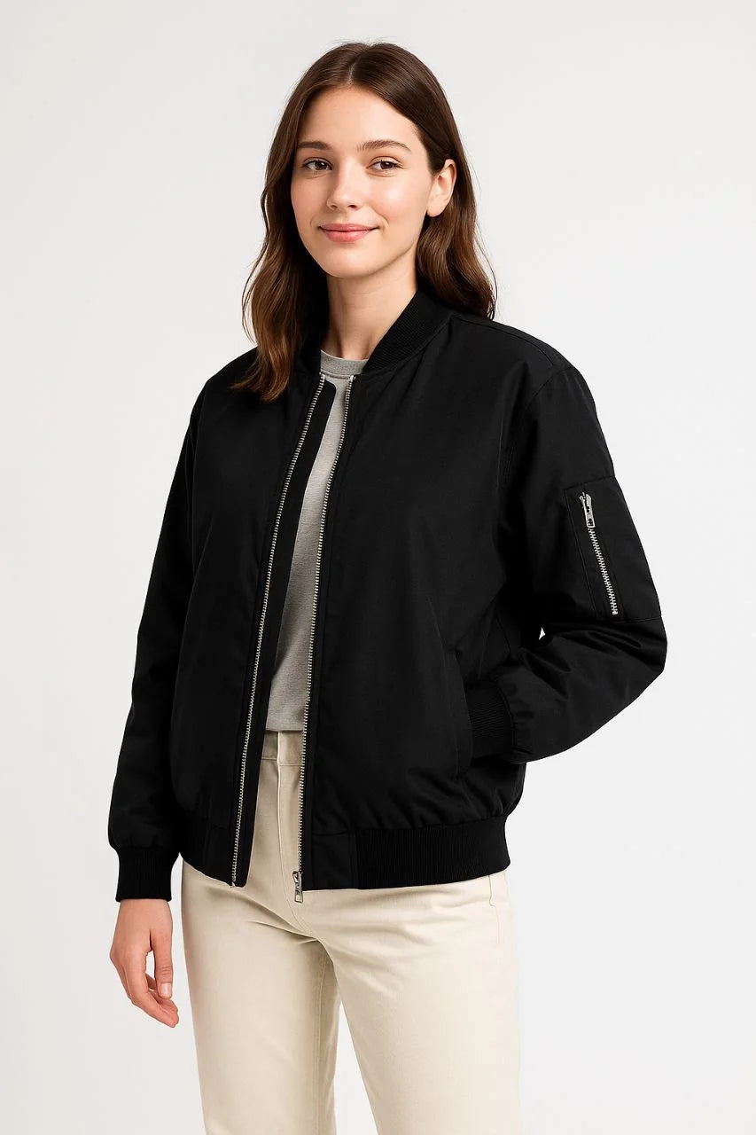 Kadın Bomber Mont Ceket – Fermuarlı, Kapitone İçi Astarlı, Su İtici Kumaş, Regular Fit, Yandan Cepli, Günlük Bahar & Kış Şık Rahat Stil - Varsayılan