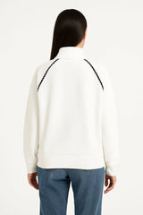 Kadın Oversize Dik Yaka Fermuarlı Sweatshirt - Varsayılan