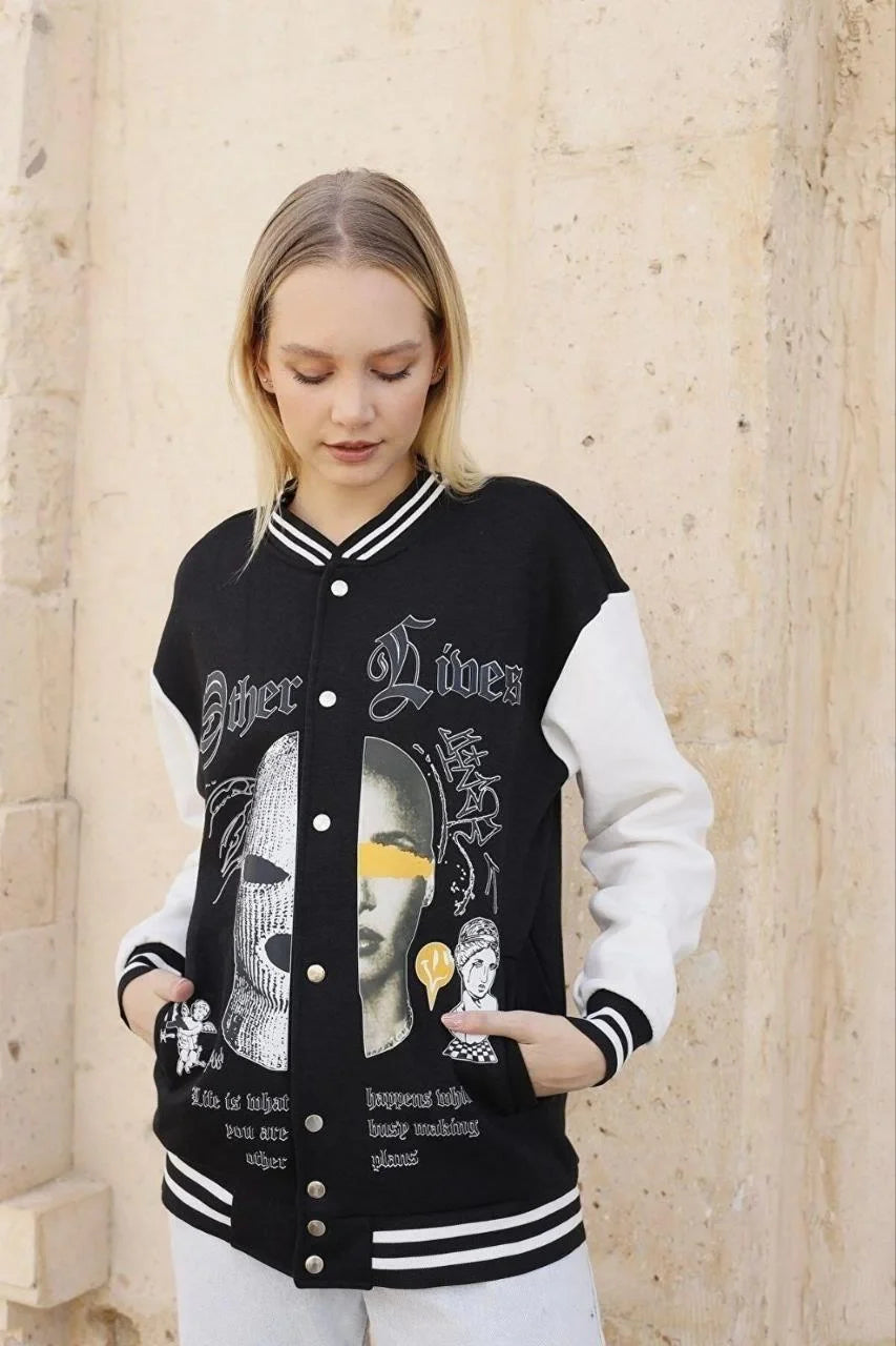 Kadın Oversize Kolej Ceket - Varsayılan