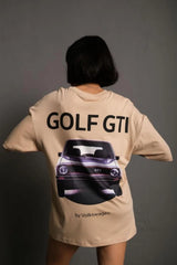 Kadın Sırt Golf Gtı Baskılı Oversize T-shirt - Varsayılan