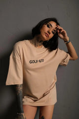 Kadın Sırt Golf Gtı Baskılı Oversize T-shirt - Varsayılan