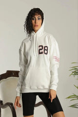 Kadın Sırt Baskılı Oversize Üç İplik Kapüşonlu Sweatshirt - Varsayılan