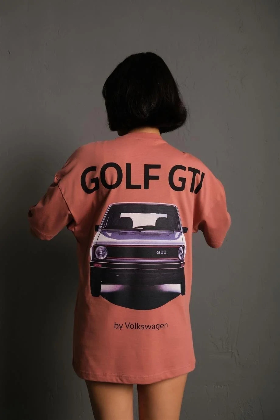 Kadın Sırt Golf Gtı Baskılı Oversize T-shirt - Varsayılan