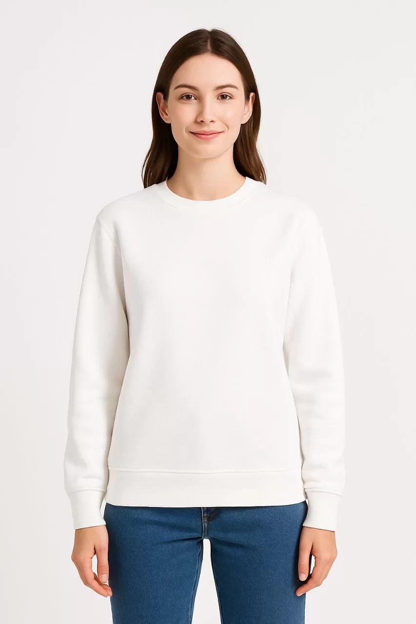 Kadın Üç İplik Düz Bisiklet Yaka SweatShirt - Varsayılan