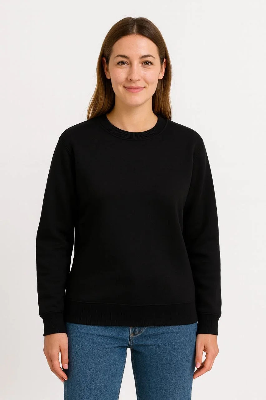 Kadın Üç İplik Düz Bisiklet Yaka SweatShirt - Varsayılan