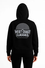 Kadın Kapşonlu Sweatshirt – Oversize Üç İplik Şardonlu Hoodie, “West Coast Classics” Ön & Arka Baskılı, Kanguru Cepli Kışlık Günlük Stil - Varsayılan