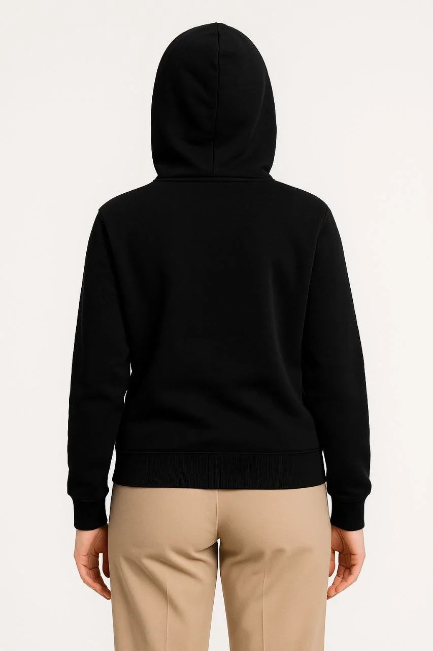 Kadın Üç İplik Kapüşonlu Tam Fermuarlı Kanguru Çepli SweatShirt Hoodie - Varsayılan