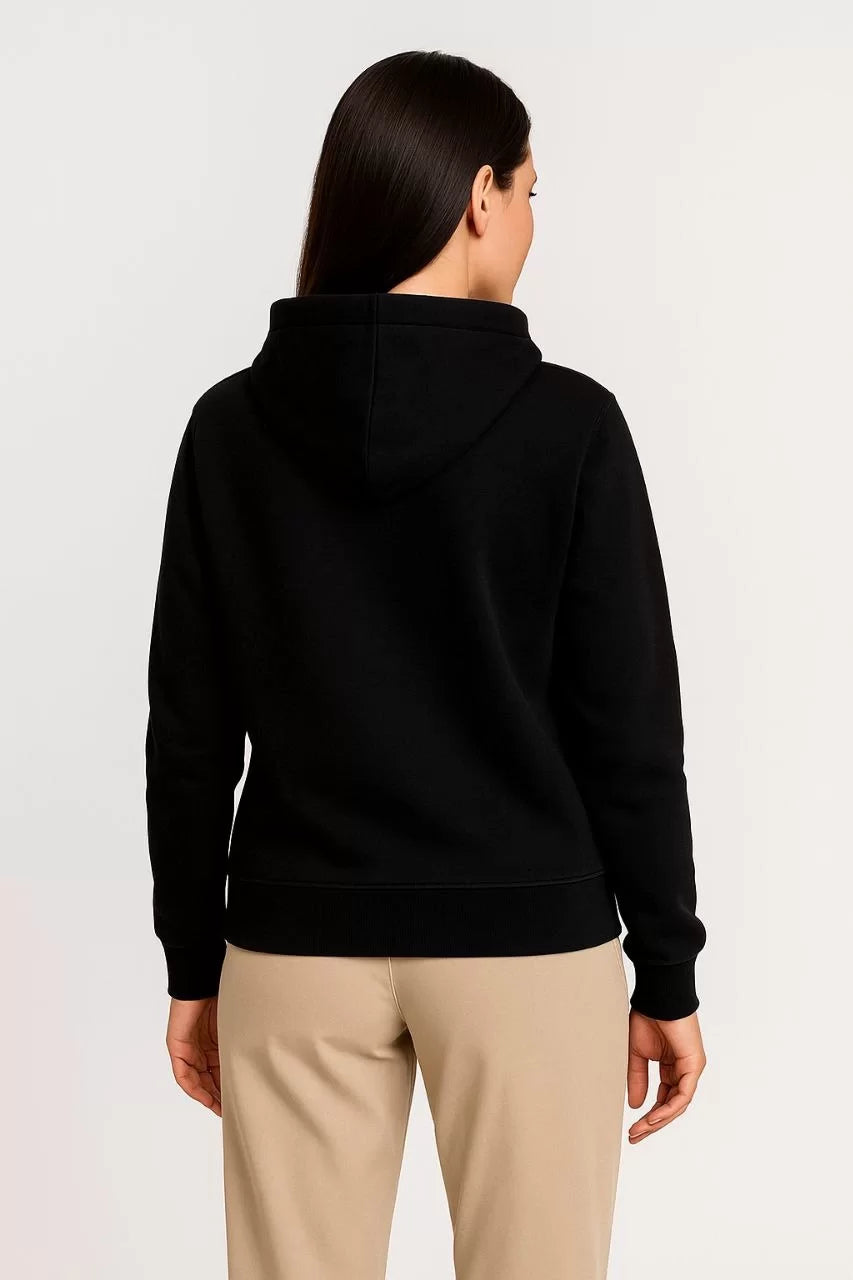 Kadın Üç İplik Kapüşonlu Tam Fermuarlı Kanguru Çepli SweatShirt Hoodie - Varsayılan