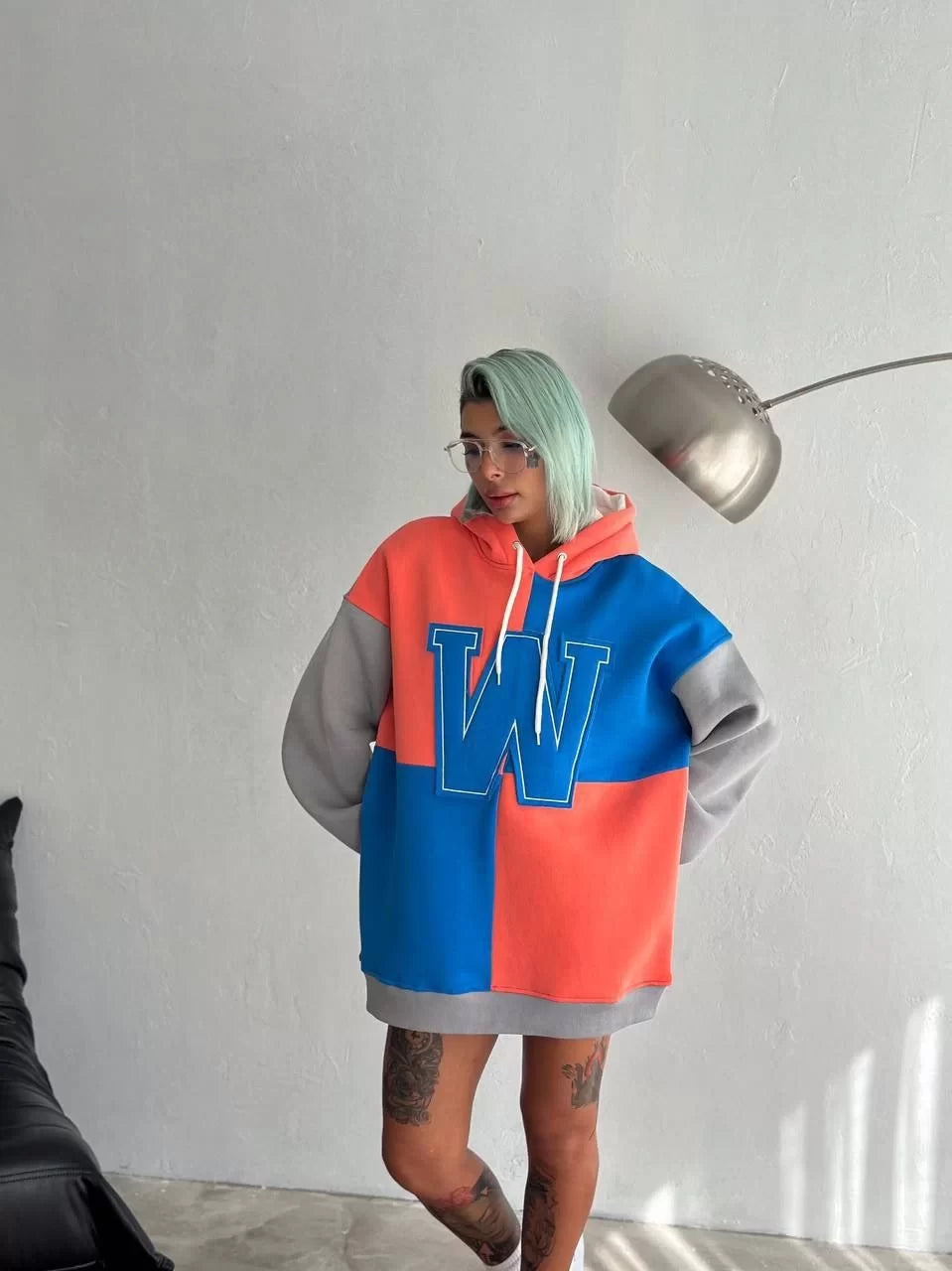 Kadın W Nakış İşlemeli Kapüşonlu Sweatshirt - Varsayılan