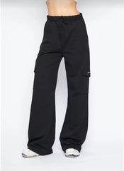 Kargo Cepli Palazzo Oversize Kesim İki iplik Bol Paça Eşofman Altı Pantalon - Varsayılan