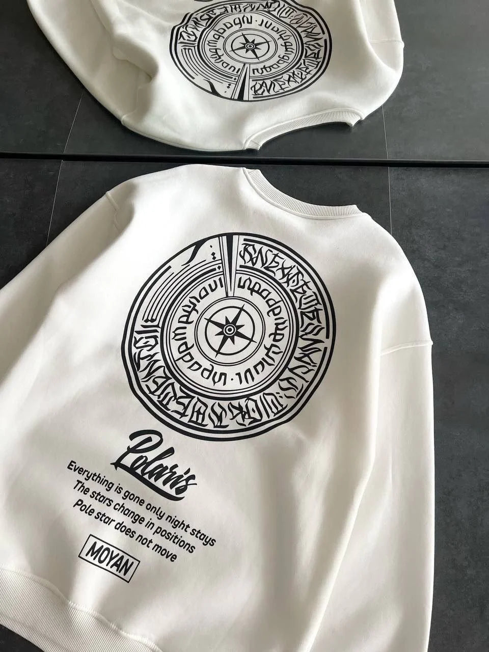 Kışlık Bisiklet Yaka Ön Ve Arka Baskılı SweatShirt - Varsayılan