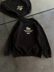 Kışlık Bisiklet Yaka Ön Ve Arka Baskılı SweatShirt - Varsayılan