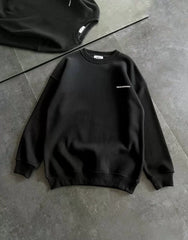 Kışlık Bisiklet Yaka Oversize Baskılı SweatShirt - Varsayılan
