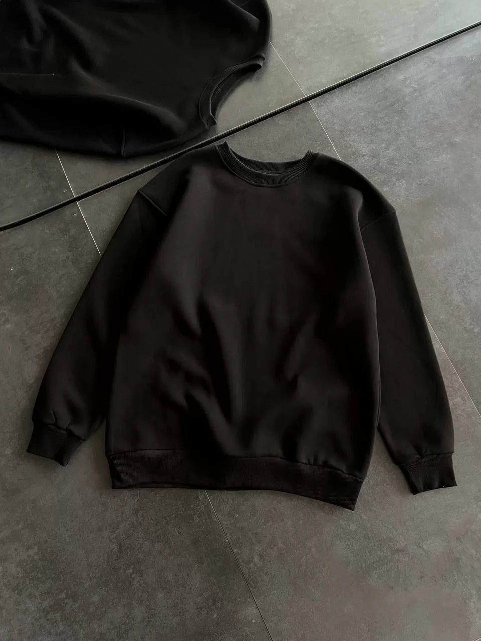 Kışlık Bisiklet Yaka Üç İplik Basic SweatShirt - Varsayılan