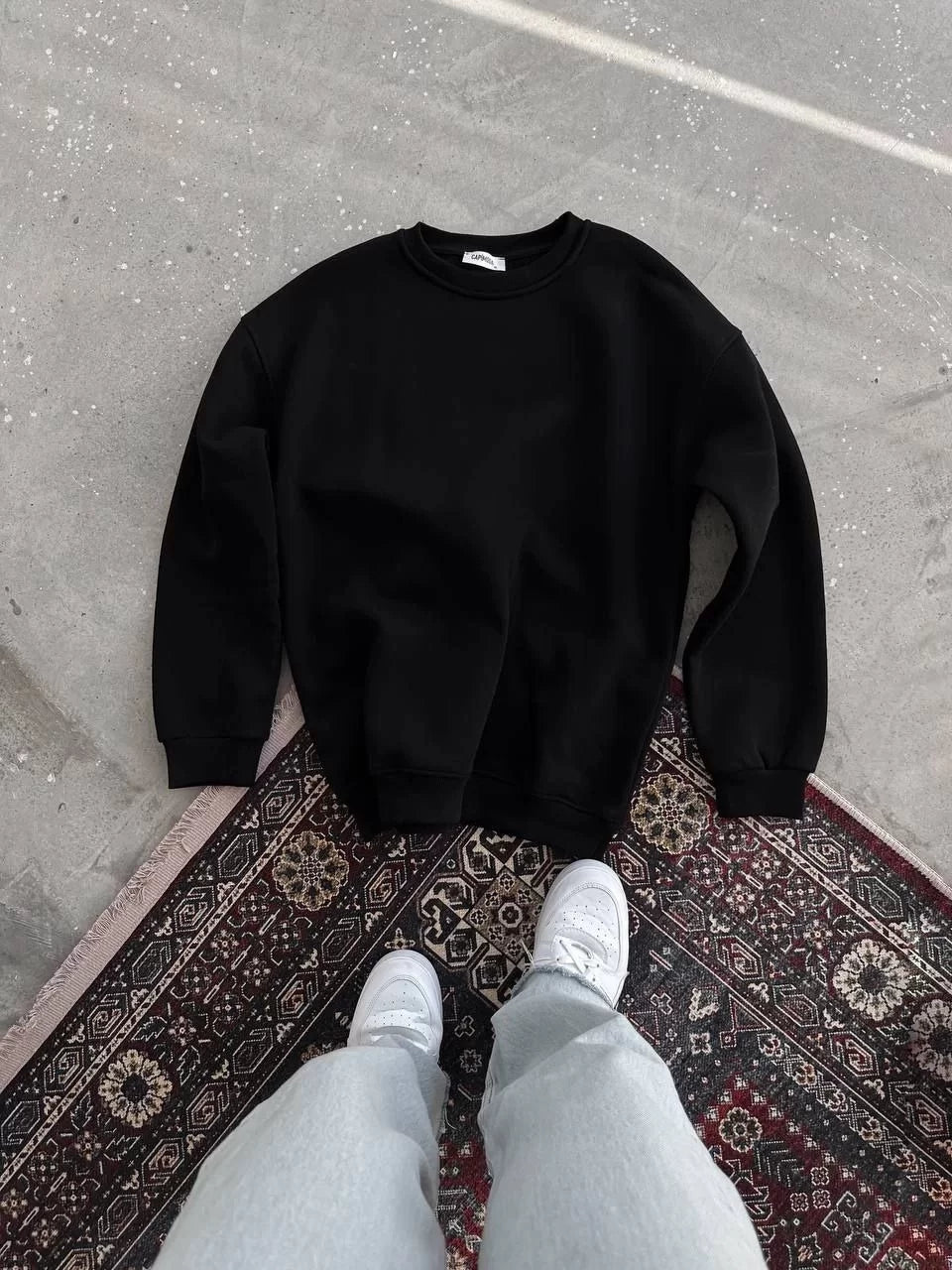 Kışlık Bisiklet Yaka Üç İplik Basic SweatShirt - Varsayılan