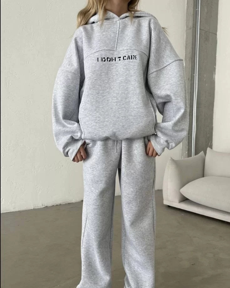 Nakış İşlemeli Üç İplik Sweat Takım- Beyaz - Varsayılan