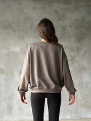Osy Modal Yumuşak dokulu Kumaş Bisiklet Yaka Oversize Sweatshirt - Varsayılan