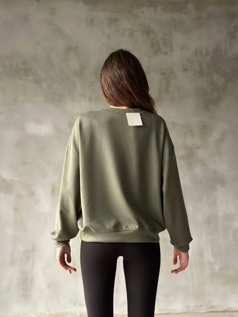 Osy Modal Yumuşak dokulu Kumaş Bisiklet Yaka Oversize Sweatshirt - Varsayılan