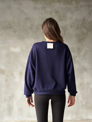 Osy Modal Yumuşak dokulu Kumaş Bisiklet Yaka Oversize Sweatshirt - Varsayılan