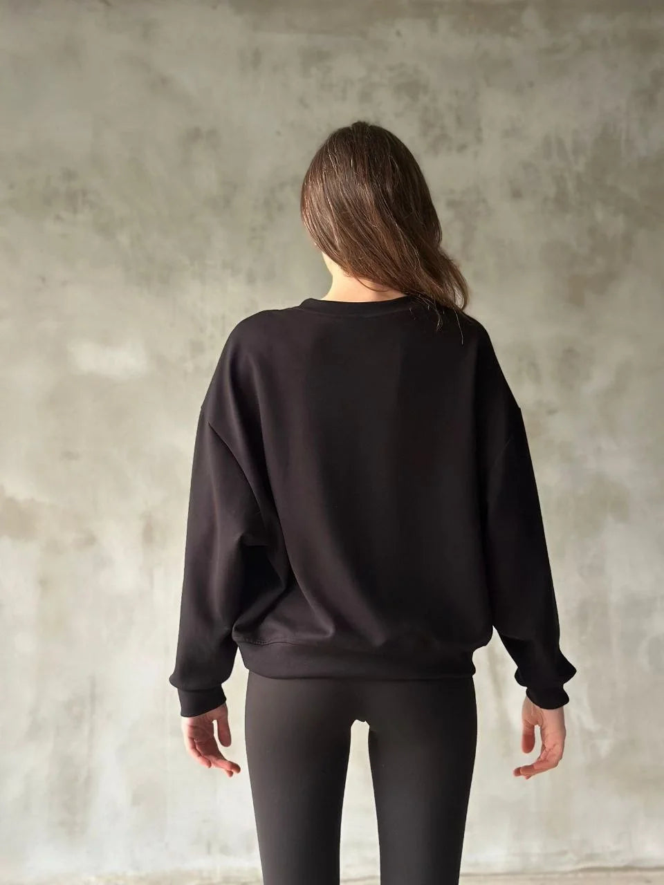 Osy Modal Yumuşak dokulu Kumaş Bisiklet Yaka Oversize Sweatshirt - Varsayılan