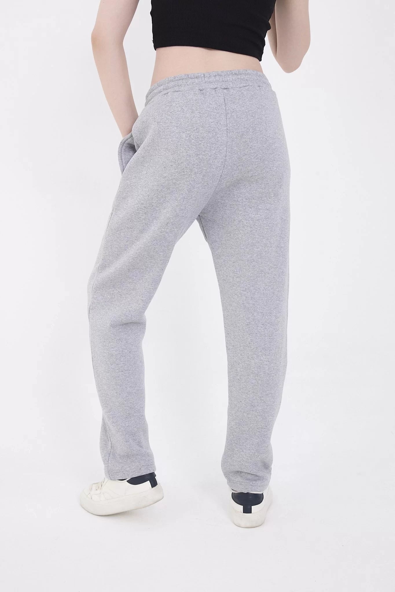 Oversize Boru Paça Baskılı Eşofman Pantolon - Varsayılan