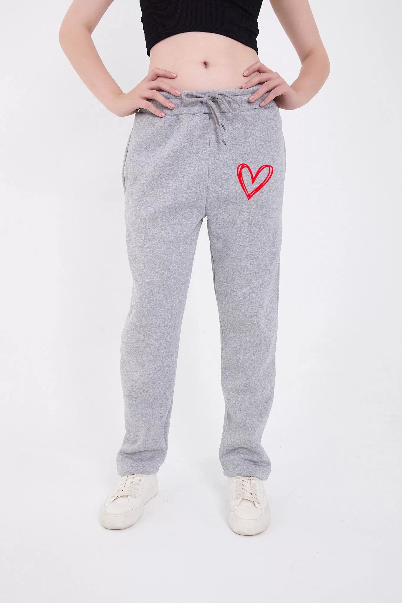 Oversize Boru Paça Baskılı Eşofman Pantolon - Varsayılan