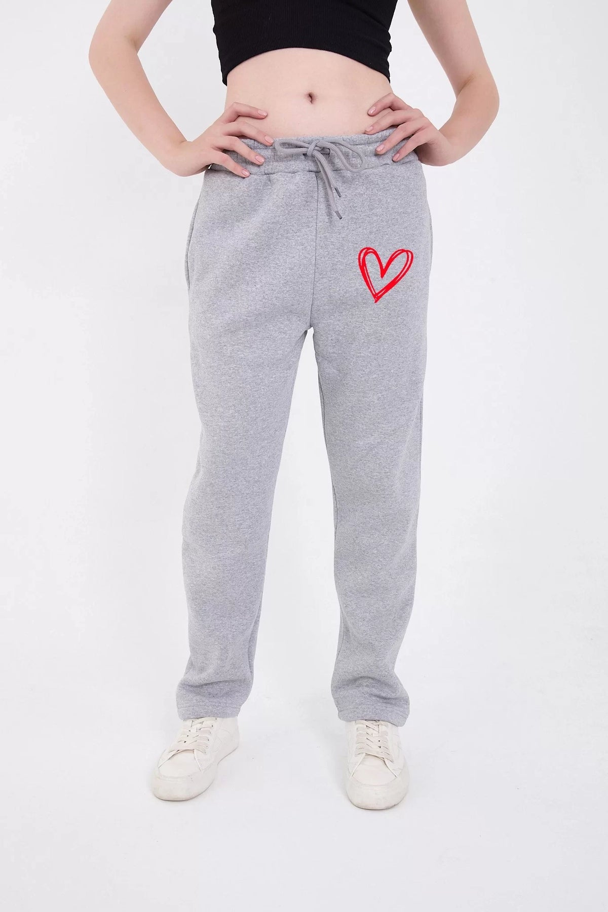Oversize Boru Paça Baskılı Eşofman Pantolon - Varsayılan