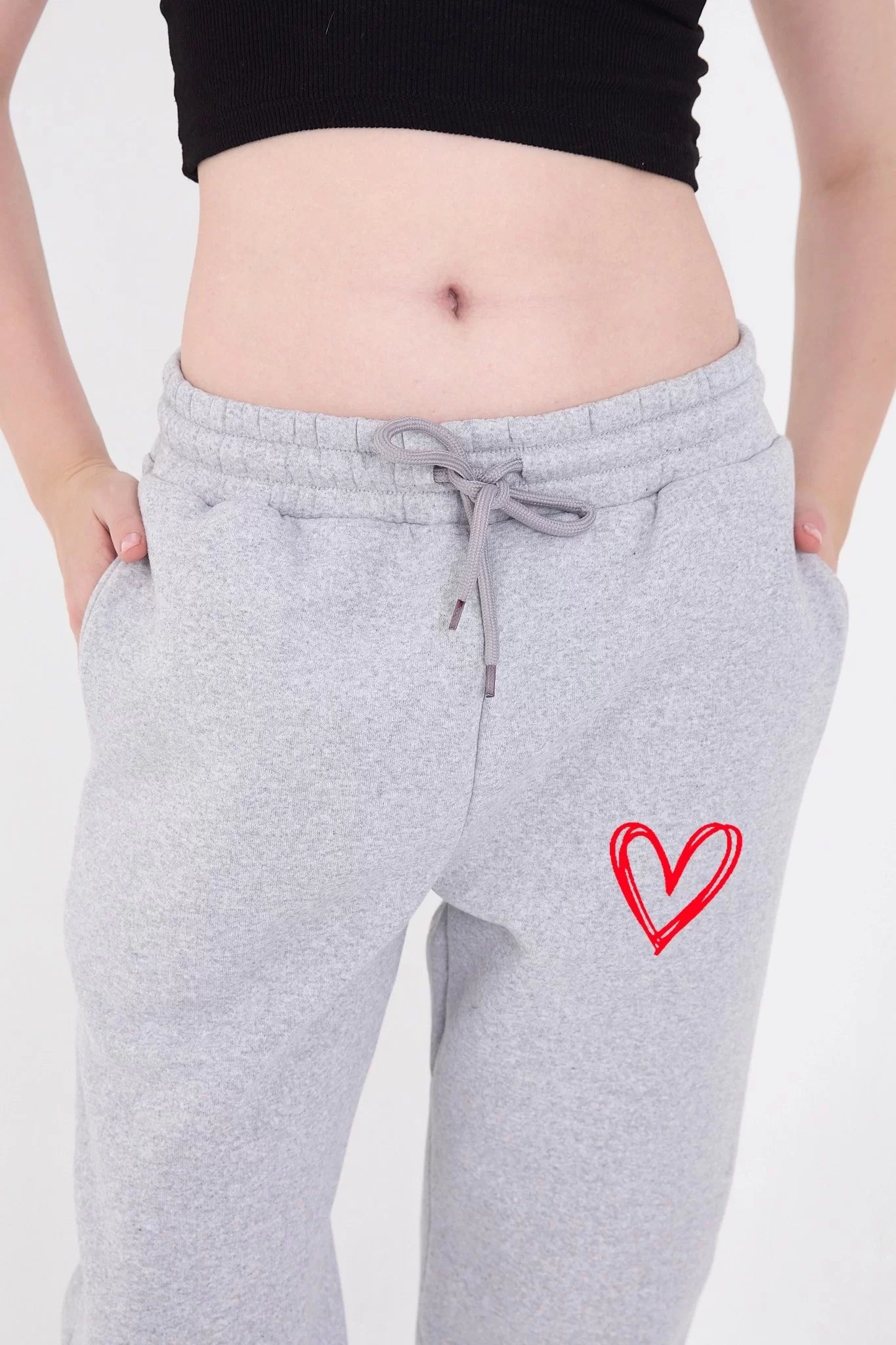 Oversize Boru Paça Baskılı Eşofman Pantolon - Varsayılan