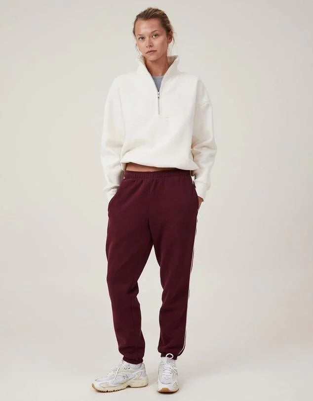 Oversize Yarım Farmuarlı Yakalı Basic SweatShirt - Varsayılan