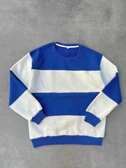 Parçalı Bisiklet Yaka Baskılı SweatShirt - Varsayılan