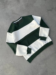 Parçalı Bisiklet Yaka Baskılı SweatShirt - Varsayılan
